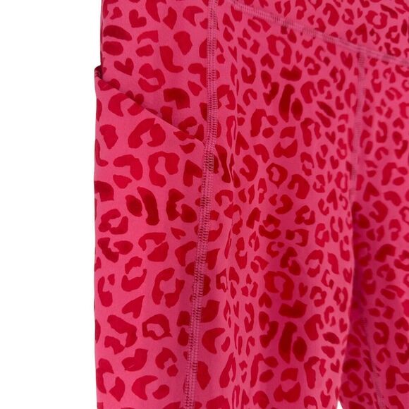 Fabletics PureLuxe Leggings Size M Pink Animal Print Phone Pocket Active Wear - Picture 4 of 9